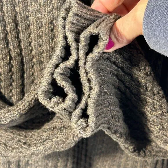 Vintage Eddie Bauer Mens L Cotton Knit Sweater 1/4 Button Brown Casual Henley - Picture 6 of 7